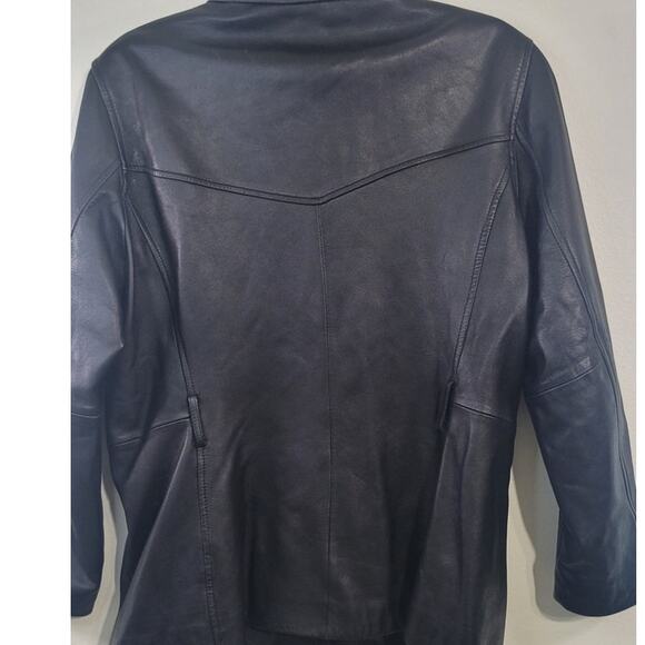 Preston & York Coat Womens Medium Genuine Lamb Skin Coat Black EMO Goth Witchy - Picture 4 of 8